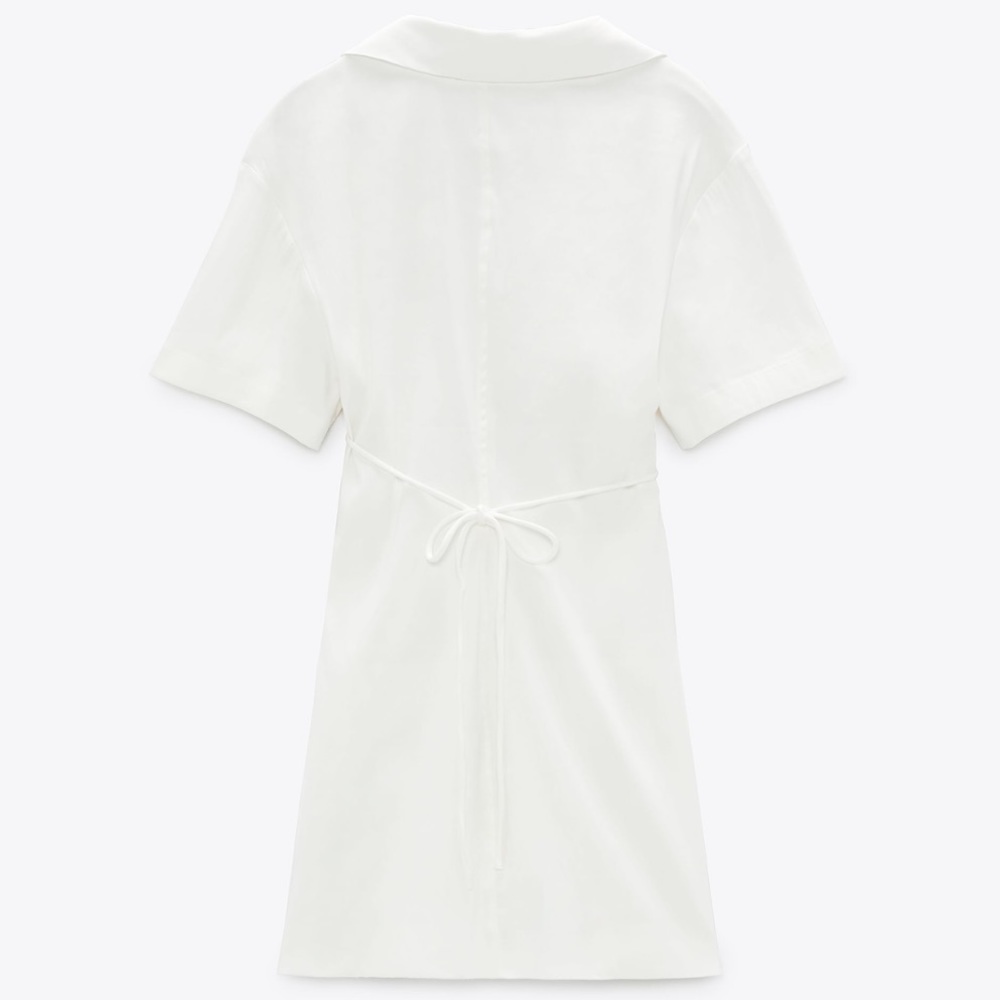 CUT OUT LINEN BLEND DRESS - Picture 3 of 3